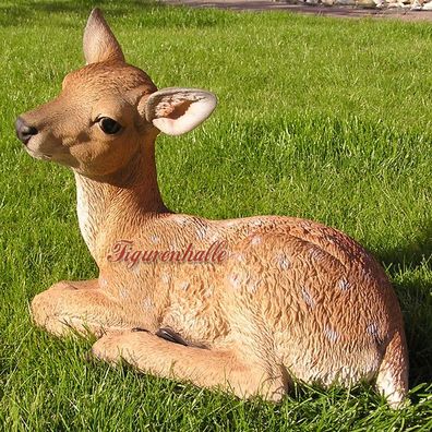 Hirsch Sikahirsch Skulptur Reh Figur Statue Dekoration Garten Natur Deko lebensecht