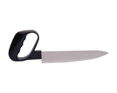 Chefmesser mit Rundgriff schwarz Seniorenmesser Messer Küchenmesser Glattschliff