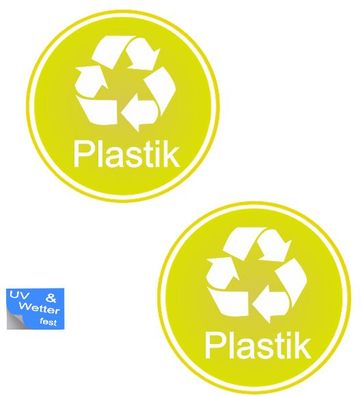2 Stück Plastik Müll Aufkleber Mülltonnen Mülleimer Aufkleber Abziehbild (R7/1)