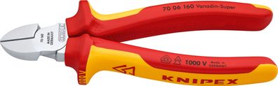 Knipex VDE-Seitenschneider 160-180mm Auswahl / 70 06 160 / 70 06 180 Kneifzange