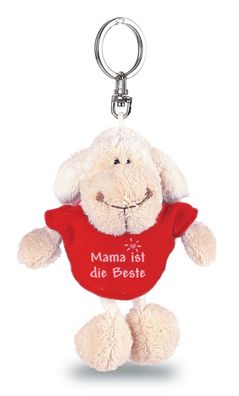 Nici 31552 Schlüsselanhänger Schaf weiß T-Shirt rot "Mama ist die Beste" ca 10cm