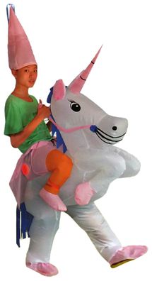 Carry-me Kostüm - Einhorn Aufblaskostüm Unicorn für Erwachsene 165 - 185cm