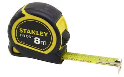 Stanley Taschenmaßband Bandmaß Tylon extra-starkes 12,7-25 mm Band Endhaken 3-8m
