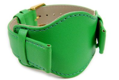 Nizza Ersatzband Uhrenarmband Kalbnappa Band mit Unterlage Grün 21061G