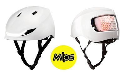 Lumos Matrix MIPS LED Helm Licht Blinker Warnlicht jet white weiß 54-61cm