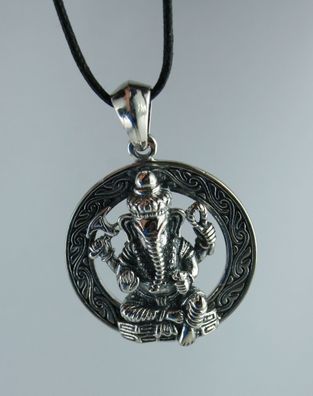 Sterling Silber Anhänger Ganesha Elefantengott Hinduismus Gott Amulett