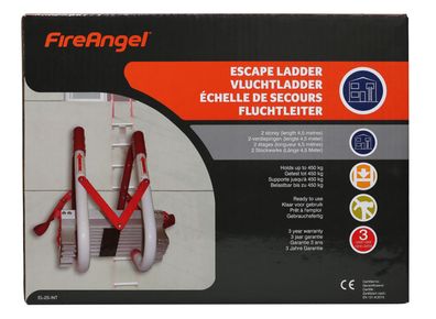 FireAngel Rettungsleiter 4,5 m Metall Notleiter Fluchtleiter ca. 2 Stockwerke