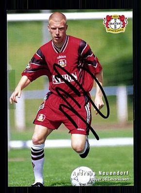 Andreas Neuendorf Bayer Leverkusen 1997-98 Autogrammkarte + A54434 KR