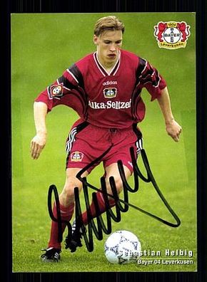 Sebastian Helbig Bayer Leverkusen 1996-97 Autogrammkarte + A54439 KR