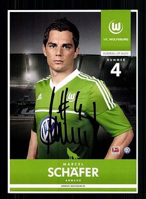 Marcel Schäfer VFL Wolfsburg 2012-13 Autogrammkarte + A 54863