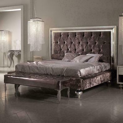 Luxus Chesterfield Betten Königliches Textil Bett Palast Hotel Doppelbett Neu