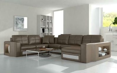 Ecksofa Ledersofa Big XXL U Form Wohnlandschaft Sofa Couch Garnitur Neu H2210