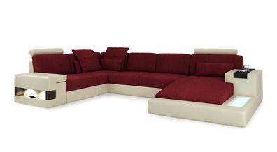 UForm Wohnlandschaft Textil Stoff Couch Big XXL Sofa Polster Ecke Bellini Rot
