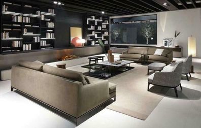 Italy Design Möbel Sofa Couch Polster Set Garnitur 3 + 3 Couchen Nubuk Leder Neu