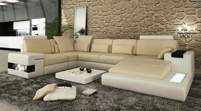 Ecksofa Sofa Couch Polster U Form Wohnlandschaft Bellini Design Couchen XXL Big