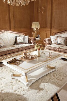 Weiß Designer E62 Klassischer Couchtisch Beistelltisch Sofa Wohnzimmer Tisch