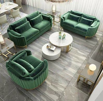 Chesrterfield Designer Couch Polster Sofa Garnitur Couchen Neu Textil 3 + 2 + 2 Sitz