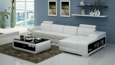 Ledersofa Couch Wohnlandschaft Ecksofa Eck Garnitur Design Modern Sofa G8028C