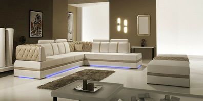 Design Leder Sofa Couch Wohnlandschaft Big XXL Polster Eck Garnitur Neu A1128