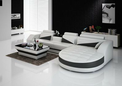 Ledersofa Couch Wohnlandschaft Ecksofa Eck Garnitur Design Modern Sofa G8018C