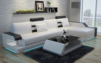 Ledersofa Couch Wohnlandschaft Ecksofa Eck Garnitur Design Modern Sofa L6016C