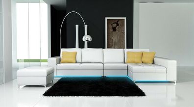Ledersofa Sofa Couch Wohnlandschaft Ecksofa Eck Garnitur Design Modern Neu K5005