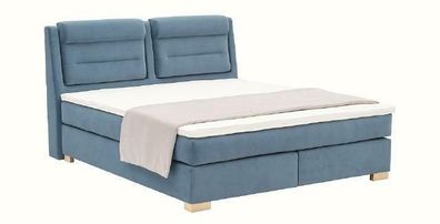 Continental Boxspring Bett Betten Polster Hoch Doppel Leder Textil Bett Neu 504