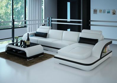 Ledersofa Couch Wohnlandschaft Ecksofa Eck Garnitur Design Modern Sofa G8011C