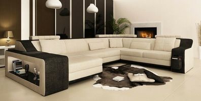 Moderne Wohnlandschaft Polster Ecksofa Sofa Couch Eck Garnitur Textil Sofas Neu