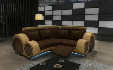 Ecksofa Sofa Couch Polster Wohnlandschaft Textil Eck Sofas Garnitur Stoff BER-X