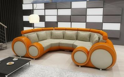 Wohnlandschaft Textil Stoff U Form Sitz Garnitur Couch Design Sofa BerlinVIII