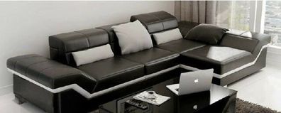 Ecksofa Sofa Couch Polster Wohnlandschaft Leder Eck Sofas Garnitur L Form NYIII