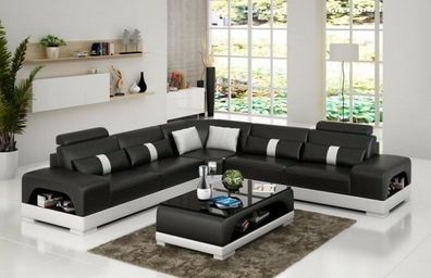 Designer Wohnlandschaft Ecksofa Sofa Couch Big L Form XXL Sitz Garnitur Sandberg
