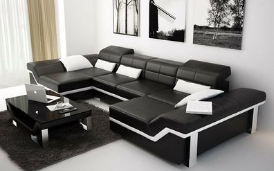 Ledersofa Sofa Couch Wohnlandschaft Ecksofa Garnitur Design Modern Sofa K5007C