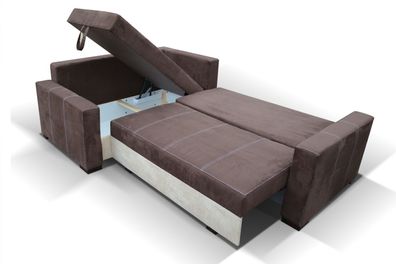 Design Schlafsofa Sofa Polster Wohnzimmer Ecksofa Couch Textl Stoff Garnitur