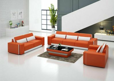 Ledersofa Couch Wohnlandschaft Sofagarnitur Sofa Garnitur Design Modern G8019D