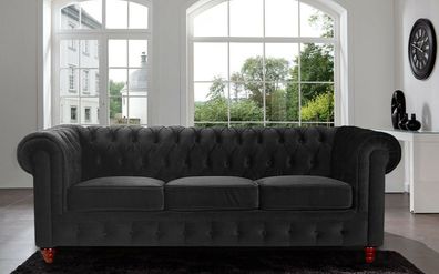 Chestefield Sofa Couch Leder Designer Textil Sitz Polster Garnitur Design 201810