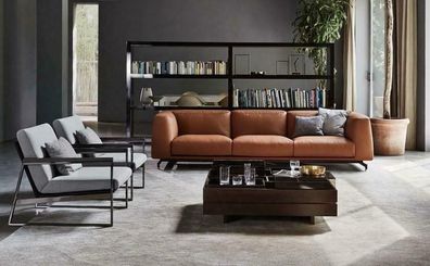 Leder Sofa Couch Polster Sitz Garnitur 3 + 2 Sitzer Sofas Couchen Italien Möbel