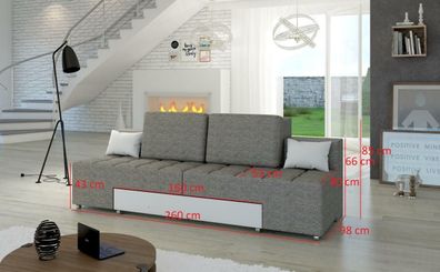 Multifunktion Büro Couch Schlafsofa XXL Big Sofa Couchen 3Sitzer Polster Textil
