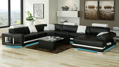 Ledersofa Sofa Couch Wohnlandschaft Ecksofa Garnitur Design Modern Sofa K5012