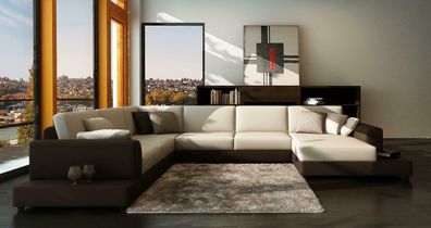 Ledersofa Couch Wohnlandschaft Ecksofa Eck Garnitur Design Modern Sofa 2616