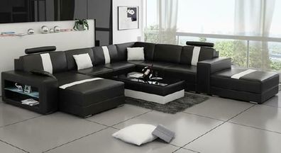 Ledersofa Ecksofa Sofa Couch Design Sitz Polster Garnitur Wohnlandschaft 217S