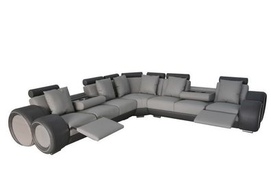 Ecksofa Leder Sofa Couch Polster Eck Sitz Wohnlandschaft Garnitur L Form A1163 G