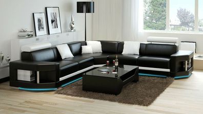 Ledersofa Sofa Couch Wohnlandschaft Ecksofa Garnitur Design Modern Sofa K5012B