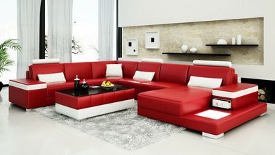 Ledersofa Couch Wohnlandschaft Ecksofa Eck Garnitur Design Modern Neu Sofa L6013