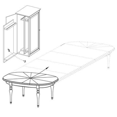 Großer Tisch Esstisch Holztisch Konferenztisch Ausziehbar 290cm Model FL-S1