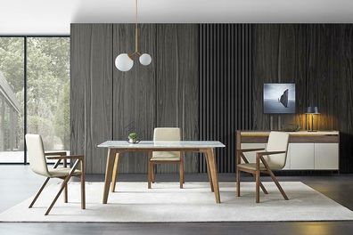 Ess Zimmer Holz Tisch Design Wohn Set Garnitur Set Italienische Möbel 4 tlg, Neu