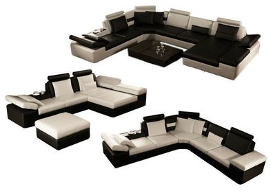 Leder Wohnlandschaft Eckcouch Designer Luxus Sofa Garnitur Ledersofa Couch K5014