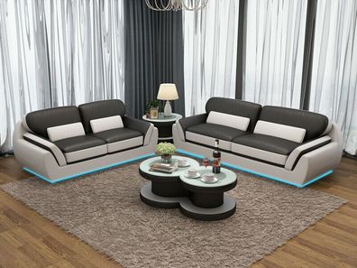 Ledersofa Couch Sofagarnitur Neu 3 + 2 Sitzer Garnitur Design Modern Sofa G8038C