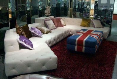 Designer Chesterfield Ecksofa Luxus Couch Polster Ledersofa Wohnlandschaft Sofa